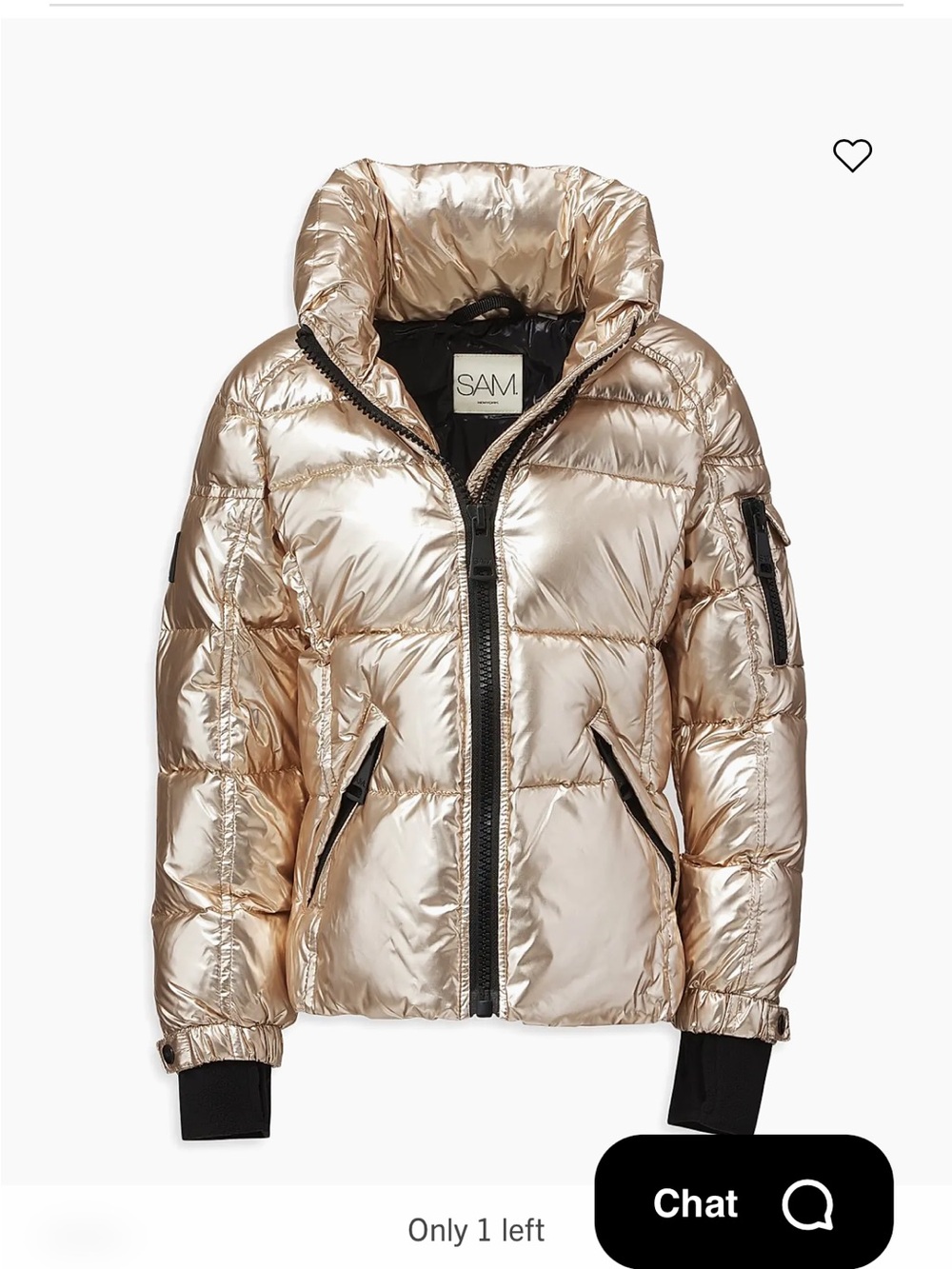SAM. Metallic Gold Puffer Jacket for Kids